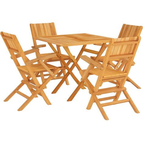 Maison Exclusive - Set da Pranzo per Giardino 5 pz in Legno Massello di Teak