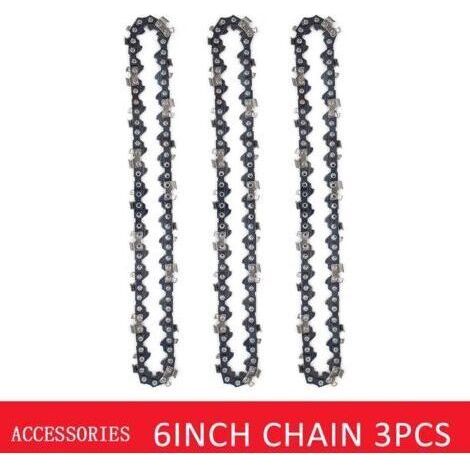 Set di 3 catene da 6 pollici per mini motosega elettrica, accessori resistenti per motosega (1/5)