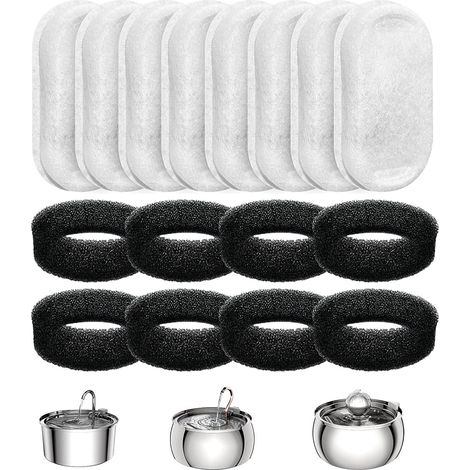 Wasserbrunnenfilter - Filter für Katzenbrunnen (8 Filter und 8 Pumpenschwämme)