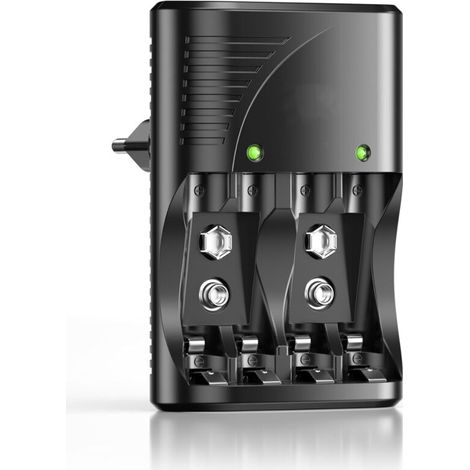 4 Slots Chargeur de Piles Rapide pour AA AAA Piles Rechargeables Ni-MH, avec Indicateurs LED Intelligents (1/5)