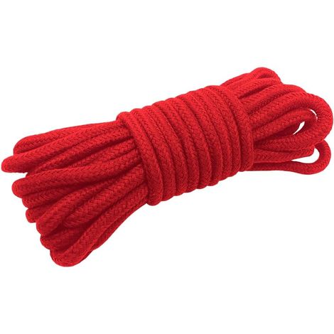 8mm Cord 10 Meters Braided Cotton Rope Soft Strong Thick Rope for Bunching DIY Decoration (10m Red, 1) (1/5)