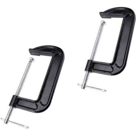 [NEVER USED] Set of 2 heavy-duty G-clamps, 6-inch jaw opening, for woodworking, welding, and automotive repair