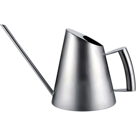 Arrosoir en acier inoxydable pour pots de fleurs, avec un long bec, petite taille (400 ml). (1/3)