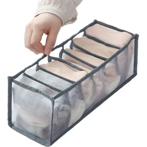 Organisateur de sous-vêtements BIT pour bureau et armoire, 7 compartiments, gris gris (1/5)