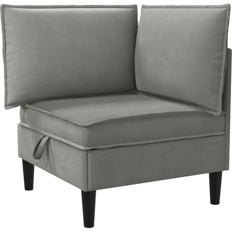 Corner Sofa with Storage Dark grey Velvet vidaXL (1/5)