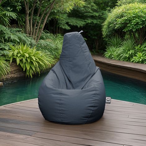Pouf Poire Naylim Mate Gris Pétrole Happers XXL Gris Pétrole
