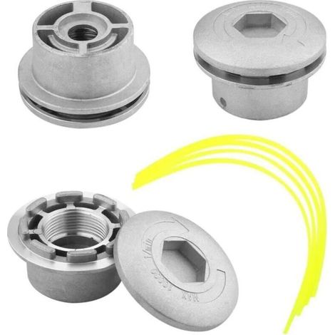 Tête de débroussailleuse universelle, filetages de tête de coupe en aluminium pour débroussailleuse à essence tondeuse à gazon (1/4)