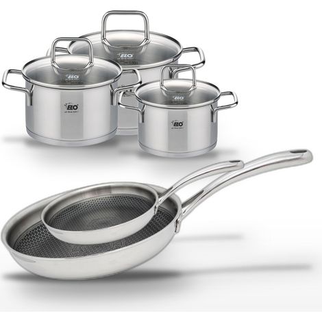 Lot Poêles 28cm et 24cm Elo Relief Evolution avec Faitouts Elo Citrin (1/5)