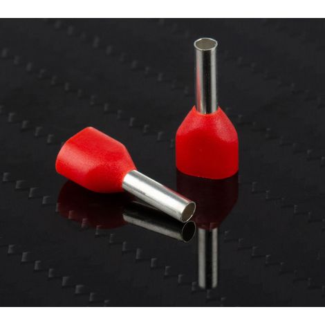 Embout à sertir 2 x 1mm², Rouge, longueur 8mm, 2 entrées (1/3)