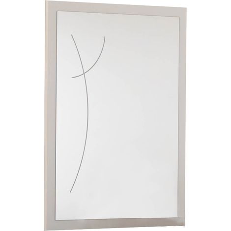 LUCIA - Miroir Rectangulaire Laqué Blanc et Chêne Anthracite (1/3)