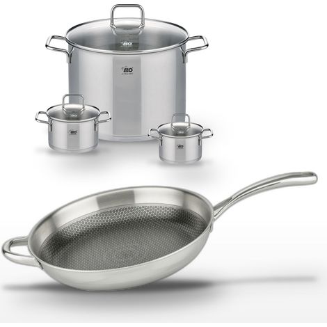 Lot de 3 Faitouts Elo Relief Evolution 12/14/26 cm et Poêle 32 cm (1/5)