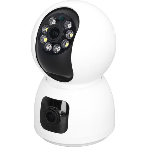 Caméra intérieure double objectif 1080p sans fil WiFi, vision nocturne couleur, suivi de mouvement, audio bidirectionnel, caméra pour animaux de compagnie compatible avec l'application Tuya (1/5)