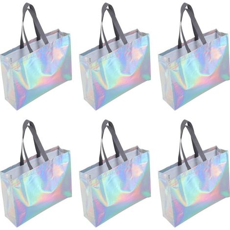 Set mit 6 dekorativen Geschenktüten aus Vliesstoff mit Henkeln (1/5)