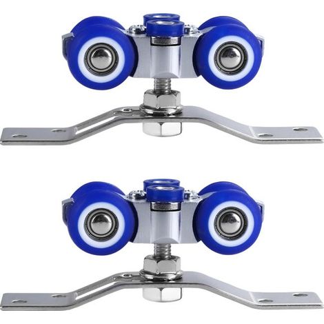 2 rulli per porta scorrevole, in acciaio inossidabile, girevoli a 360°, per porta scorrevole singola (1/4)