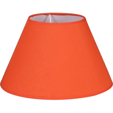 Abat-jour en tissu orange pour lampe de table, douille E27, fixation par clip, pour lustre. (1/5)