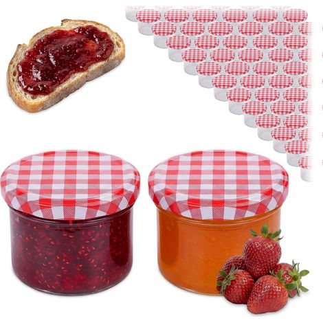 Vasetti Relaxdays, set 75, 220 ml, coperchio twist-off, per marmellate e conserve, trasparenti