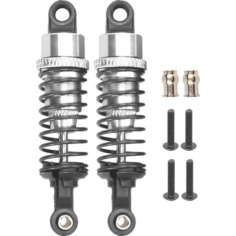 Amortisseur 65mm en alliage d'aluminium pour voiture RC Traxxas Slash 2WD - Ressort de suspension argenté (1/5)