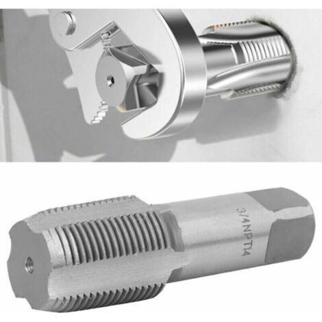Taraud en acier argenté HSS 3/4" NPT pour la réparation et le taraudage des filetages de machines standard. (1/4)