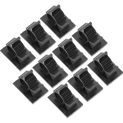 Lot de 100 Clips Câble en Nylon Auto-adhésifs Réglables pour Fixation Câbles Audio et Réseau, Ouverture Facile, Antidérapants, Bureau - (1/5)