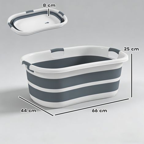 Baignoire pour chien, pliable et portable avec trou de vidange, pour petits chiens et chiots, grise (1/5)