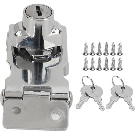 Lot de 2 verrous à moraillon à clé de 6,35 cm (2,5 po) avec bouton rotatif, en alliage de zinc, pour tiroirs, boîtes aux lettres et portes d'armoires. (1/5)