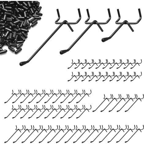 Lot de 60 crochets muraux perforés - Espacement entre les trous : 2,5 cm - En métal - Pour affichage de vente au détail, suspension de marchandises, étagères de supermarché (15 cm/10 cm/5 cm (1/5)