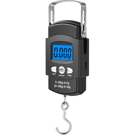Báscula electrónica portátil para pesca con cinta métrica, báscula para equipaje y gancho para colgar. (1/4)