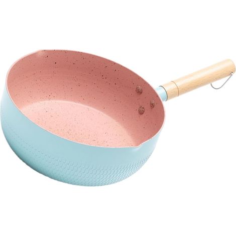 Casserole antiadhésive en pierre Maifan bleue de 18 cm avec poignée, casserole à lait pour soupes et nouilles (1/5)