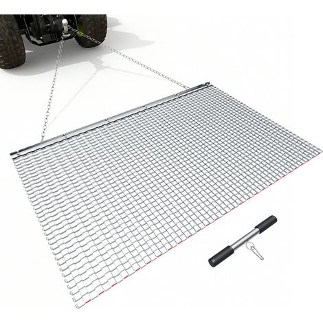Herse à Chaîne 152,5x91,4 cm Herse Traînée à Chaîne en Acier Galvanisé pour Nivellement Prairie Ornières des Allées de Gravier et des Champs, Compatible avec Remorquage de Tracteurs, VTT, Quads (1/5)