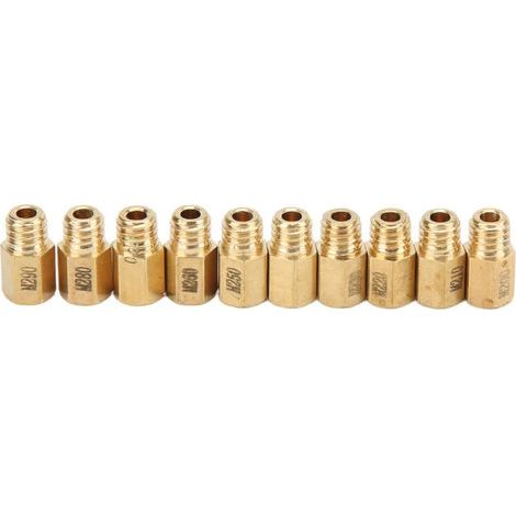 270 Jet Hauptdüsensatz aus massivem Messing für Vergaser, passend für VM TM TMX Vergaser 200-290, Sechskant-Hauptdüsen, 10 Stück pro Set.