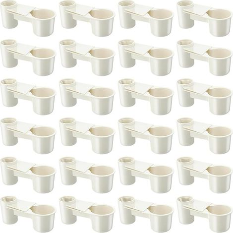 Ideal para bebederos de palomas, gallinas y ladrones de gallinas: juego de 24 bebederos blancos para jaula.