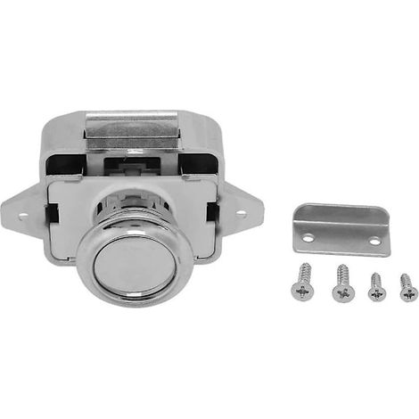Lot de 3 serrures à bouton poussoir pour porte de meuble, loquet de sécurité camping-car et remorque (1/4)