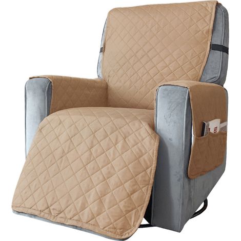 Housse De Fauteuil Inclinable - Imperméable Anti-dérapant En Polyester - Pour Fauteuils À Accoudoirs Et Repose-pieds - Lavable En Machine - 1 Pièce (1/5)