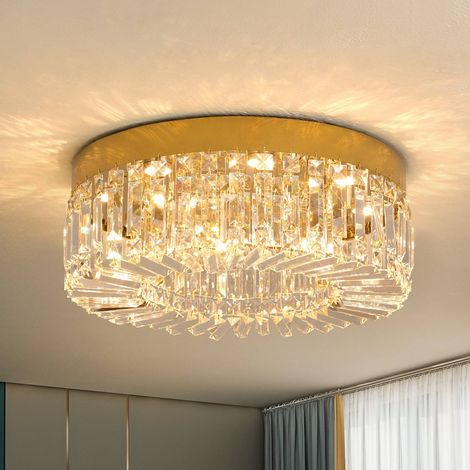 Plafonnier LED cristal inox, Ø40cm, 3 températures, 1050lm, IP33 (1/5)