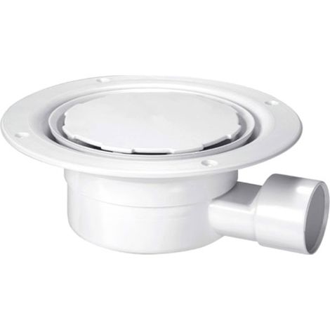 AKW VSG1 Valve Gravity Shower Gully Shower Waste Horizontal Outlet - White