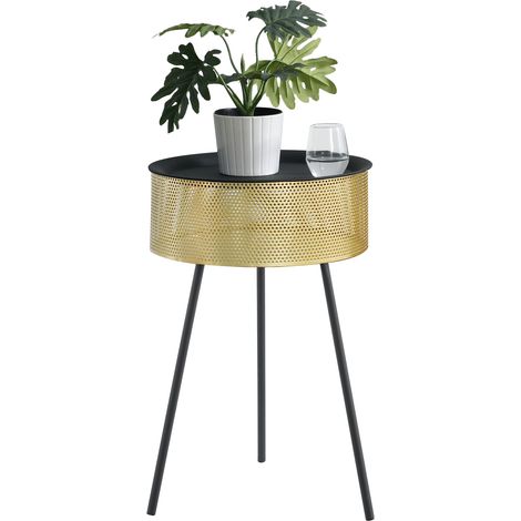 Beistelltisch Gällivare 65 x 40 cm Metall Gold [en.casa]