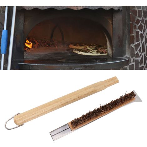 Brosse à pizza à manche en bois, brosse à pizza à long manche, pierre à pizza, outil de cuisson amovible (1/5)
