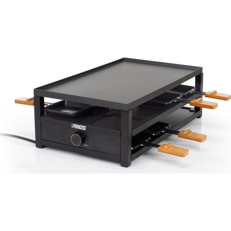 Raclette 162655 Raclette in acciaio nero per 8 persone.