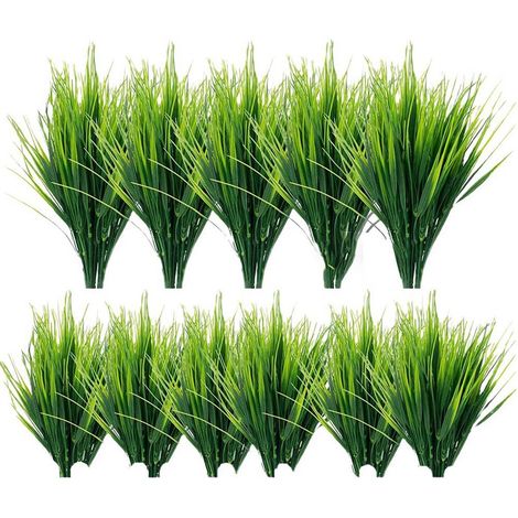 Gazon Artificiel - Herbe Synthétique en Plastique - Décoration Intérieure et Extérieure pour Jardin Balcon Cuisine Bureau - 30 Pièces (1/5)