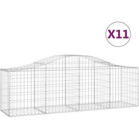 Maison Exclusive - Paniers à gabions arqués 11 pcs 200x50x60/80 cm Fer galvanisé