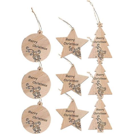 9-teiliges Hängeornament aus Holz