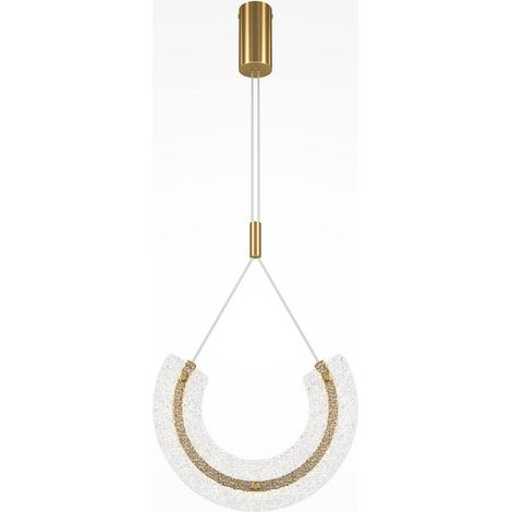 Sospensione Contemporanea Maya Alluminio Oro 1 Luce Diffusore Vetro (1/5)