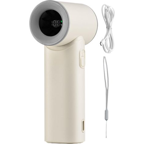 Mini ventilateur portable, rechargeable par USB, vitesse de ventilation réglable, un outil de refroidissement portatif adapté au bureau, au camping et à d'autres occasions.(Blanc) (1/5)