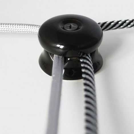 Passe Câble, Isolateur en Porcelaine Noire pour 2 Câbles électriques textile : Sécurité et style raffiné (1/2)