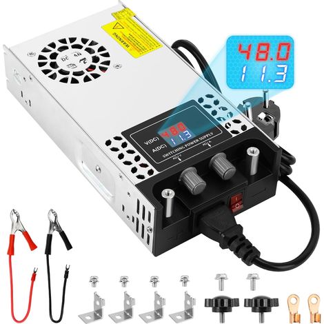 Alimentation Réglable DC 0-48V 12.5A 600W Alimentation, 230V AC en DC 0-48V Convertisseur 0-12.5A 600W Transformateur Alimentation Avec LED Affichage, pour LED Bande CCTV Caméra Laboratoire (1/5)