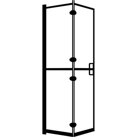 Cabine de douche pliable ESG Parois Cabine pour salle de bain 80x140 cm Noir 28735 (1/5)