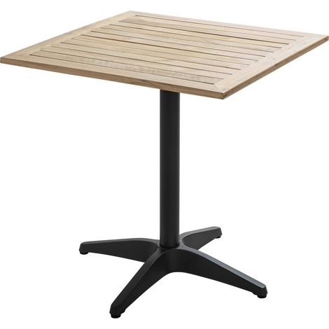 Table de jardin carrée plateau bois 70x70cm (1/5)