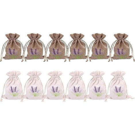 Lot de 12 sachets en jute artisanaux pour ranger épices, herbes et petits objets (1/5)