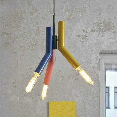 [GEBRAUCHT] B-Ware OSRAM Decor Straw Pendant Light, 3-bulb, Steel, Colourful, E27 (1/2)