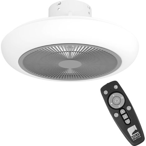 EGLO Deckenventilator mit Beleuchtung Sayulita, Ventilator Decke dimmbar mit Fernbedienung, Timer und 3 Geschwindigkeiten, Kunststoff in grau-weiß, warmweiß - kaltweiß, Ø 45,5 cm (1/5)
